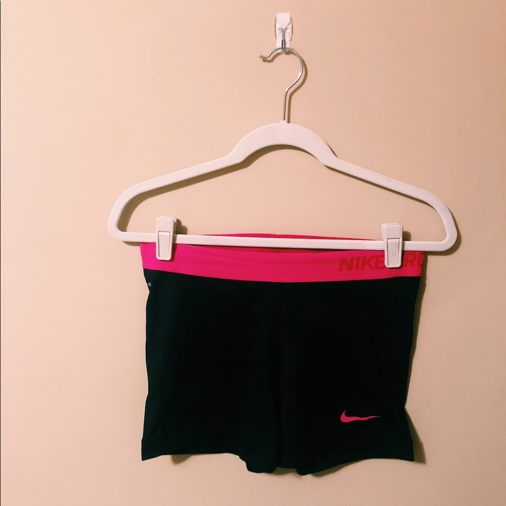 Black and pink Nike Pro Shorts